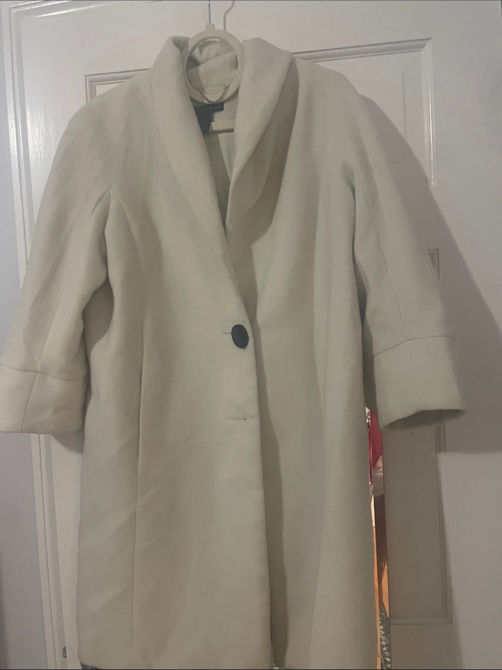 Grace Elements Cream Shawl-Collar Single-Button  Coat
